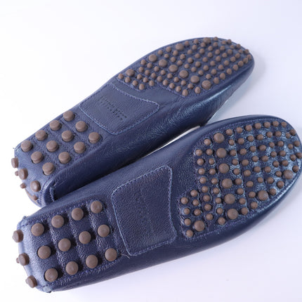 Patricia Green Jill Piped Driving Shoe Navy and White Leather Loafer Women's 9M