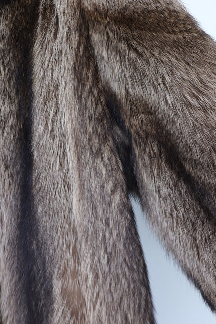 REVILLON Fox Fur Coat Saks Fifth Ave Brown and White Authentic Luxury Women's M