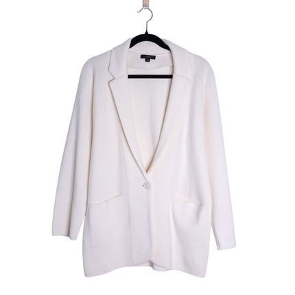 J.CREW Cecile Relaxed Sweater Blazer Ivory One Button Long Sleeve Women's S