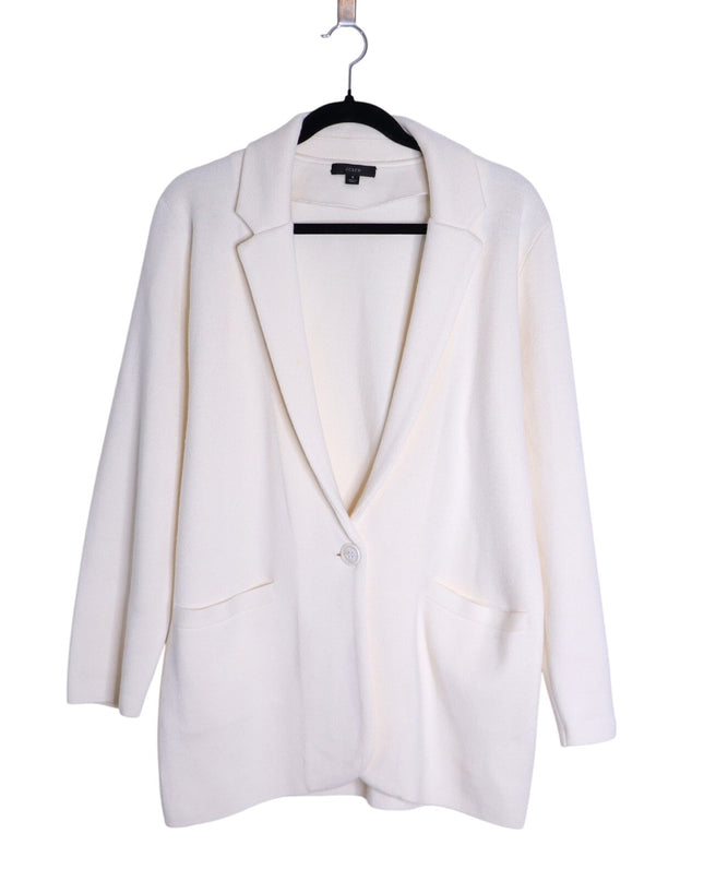 J.CREW Cecile Relaxed Sweater Blazer Ivory One Button Long Sleeve Women's S
