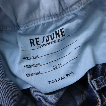 RE/DONE Comfort Stretch High Rise Jeans Stove Pipe Mid 70s Blue Women's 25