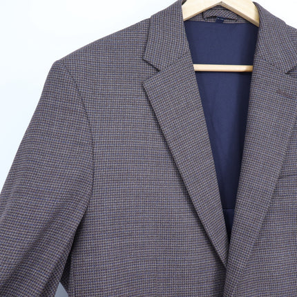 JOS. A. BANK Traveler Tailored Fit Sport Coat Brown Navy Houndstooth Men's 42L