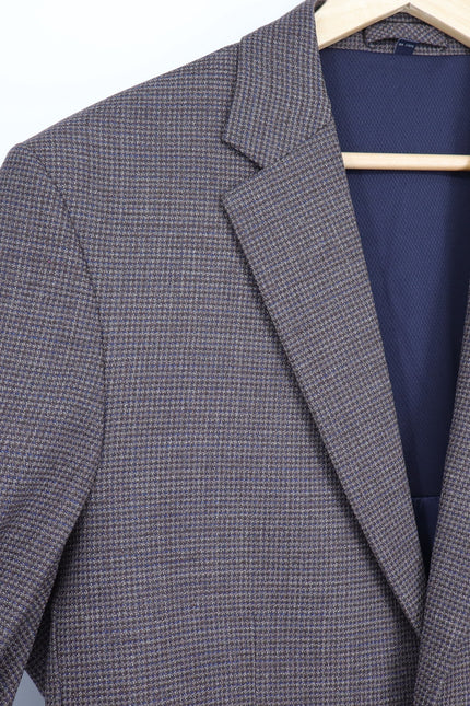 JOS. A. BANK Traveler Tailored Fit Sport Coat Brown Navy Houndstooth Men's 42L