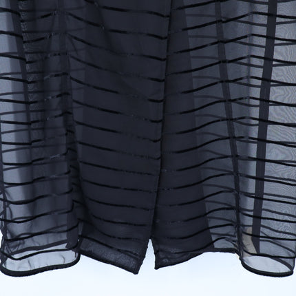 L'agence Dottie Stripe Tulle Duster Black Velvet Double Breasted Women's XS Tall