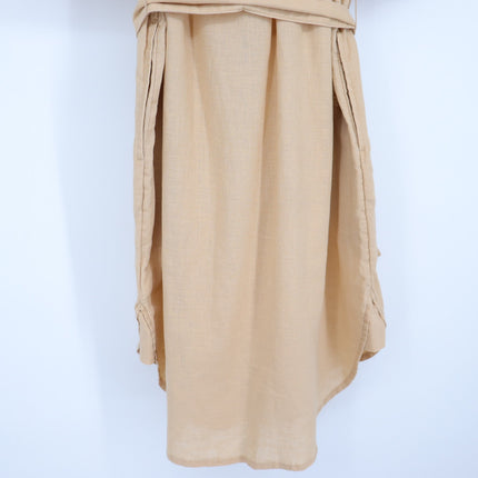 Gap Puff Sleeve Linen Cotton Shirtdress Beige NWT Belted Women's XXS