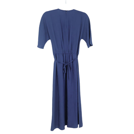 Vince Drape Twill T-Shirt Dress Marine Blue NWT Short Sleeve Women's XXS