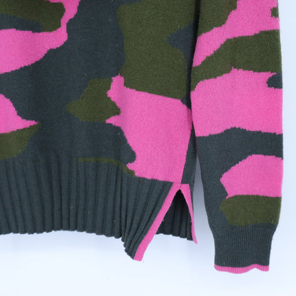 Brodie 100% Cashmere Chloe Camo Hoodie Highland Green Party Pink Women's XS