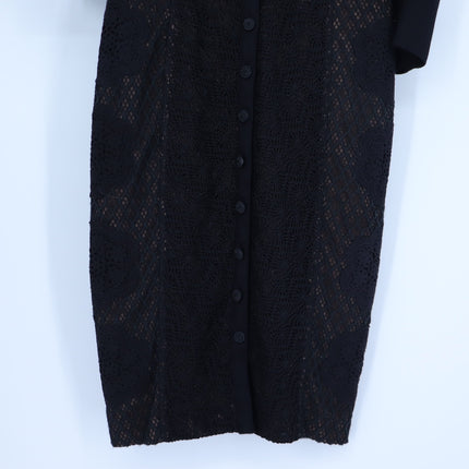BEGUILE BY BYRON LARS Mona Lace Dress Black Sheath Long Sleeve Women's 6