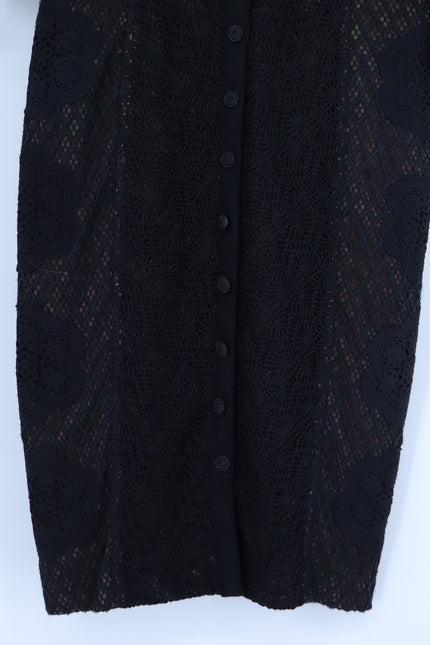 BEGUILE BY BYRON LARS Mona Lace Dress Black Sheath Long Sleeve Women's 6