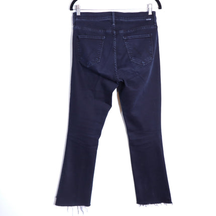 MOTHER Black The Insider Crop Step Fray Jeans Night in Paris Women's 29