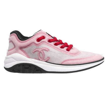 CHANEL Red White Mesh Sneakers NIB Tennis Trainers Active Women's 38/US 7.5