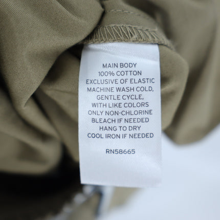 Nordstrom Smocked Cotton Midi Skirt Olive Green A-Line Pull On Women's XS