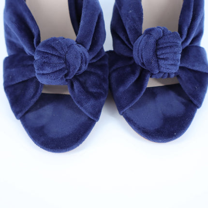 Loeffler Randall Celeste Heeled Sandals Eclipse Navy Front Knot Women's 5.5