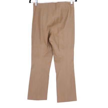 VINCE Leather Pants Camel Tan Flat Front Lamb Pelt Mid Rise Bootcut Women's M