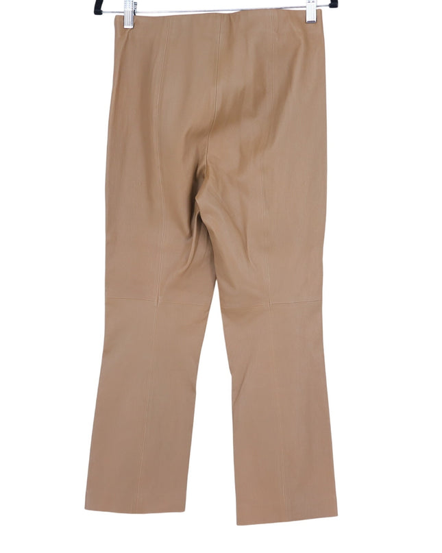 VINCE Leather Pants Camel Tan Flat Front Lamb Pelt Mid Rise Bootcut Women's M