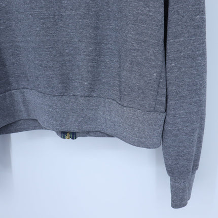 Aviator Nation 5 Stripe Zip Up Hoodie Heathered Grey Classic Fit Women's S