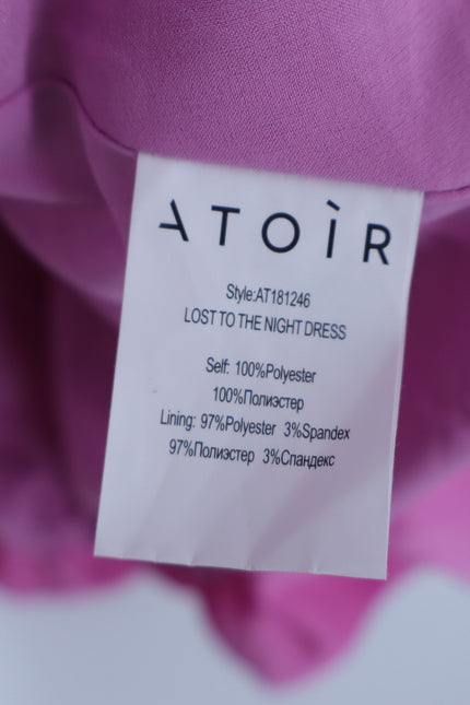 ATOIR Lost To The Night Dress Pink Fuchsia Mini Balloon Hem Puff Sleeve Womens 4