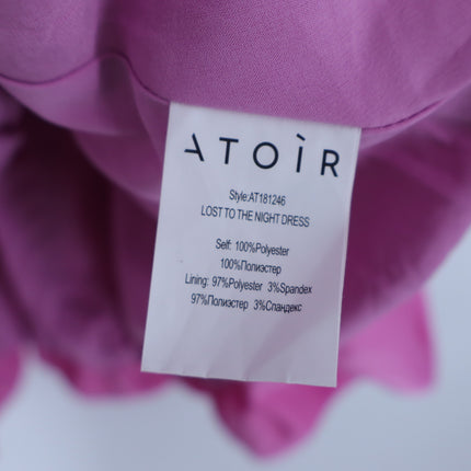 ATOIR Lost To The Night Dress Pink Fuchsia Mini Balloon Hem Puff Sleeve Womens 4