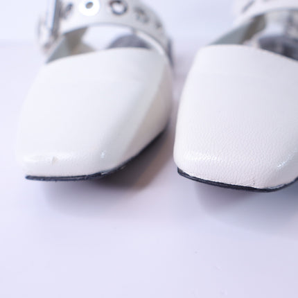 RAG & BONE Astra Flat Slingback Antique White Leather Maryjane Women's 37/US 7