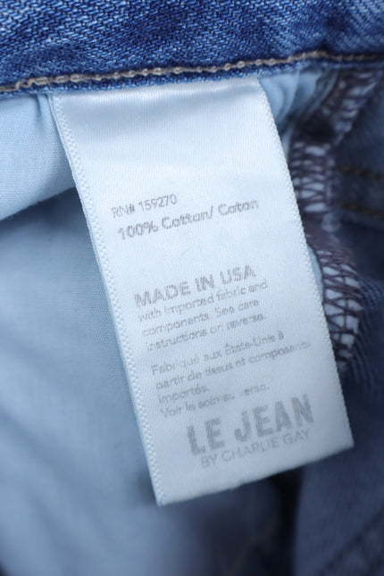 LE JEAN Wide Leg Jeans Blue Light Wash Tie Belt High Rise Women's 29