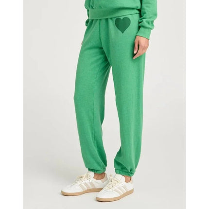 SPRWMN Jade Heart Sweatpants Green Pull On Jogger Loungewear Women's M
