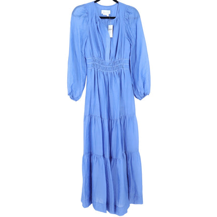 by Anthropologie The Somerset Maxi Dress Blue NWT Popover Long Sleeve Women's XS