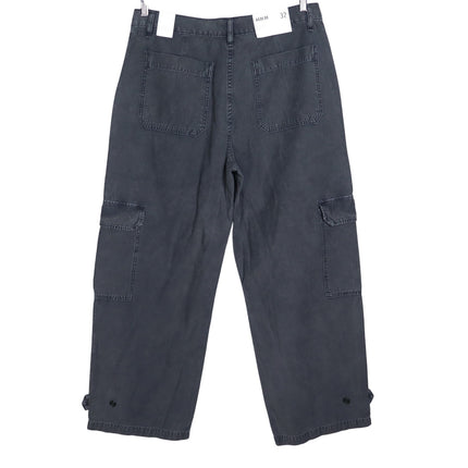 AGOLDE Brynn Cargo Pant NWT Marker Black Wide Leg Cotton Twill Women's 32