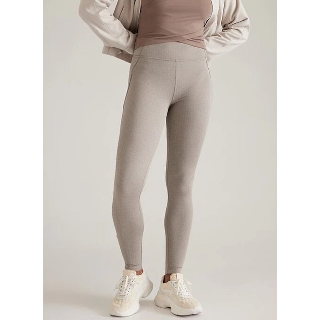 ATHLETA NWT Delancey Skyline Tight Legging Herringbone Grey Texture Women's XS