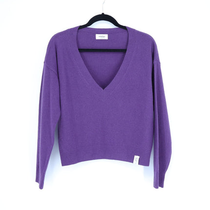 OTTOD'AME V Neck Sweater Purple Cashmere Wool Long Sleeve Pullover Women's 4/S