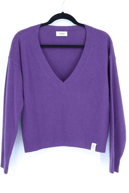 OTTOD'AME V Neck Sweater Purple Cashmere Wool Long Sleeve Pullover Women's 4/S