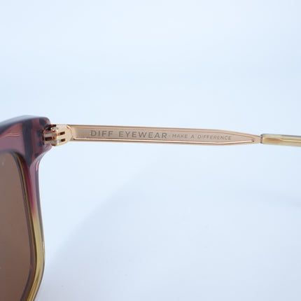 DIFF Bella Square Eye Sunglasses Taupe Ombre Crystal Brown Oversized Women's