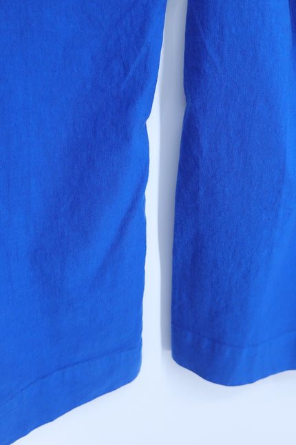 FRANK & EILEEN Maisie Wide Leg Pant Turquoise Blue High Rise Pull On Women's 10