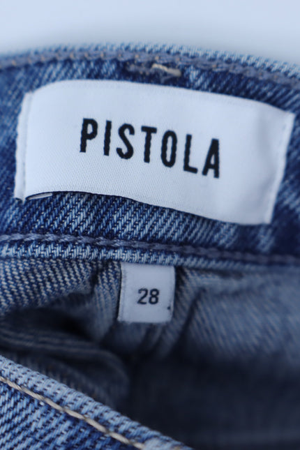 PISTOLA Bri High Rise Jeans Charleston Blue Slim Straight Zip Fly Women's 28