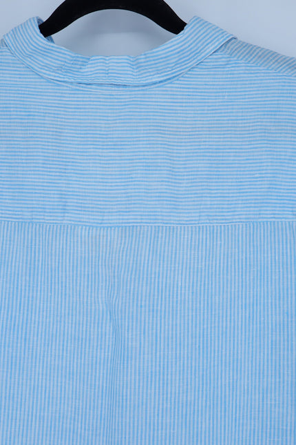 FRANK & EILEEN Mary Shirtdress Blue White Pinstripe Long Sleeve Women's XS
