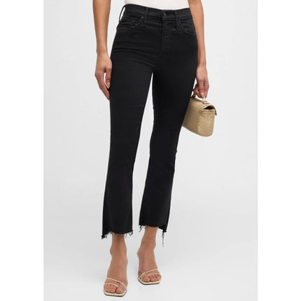 MOTHER Black The Insider Crop Step Fray Jeans Night in Paris Women's 29