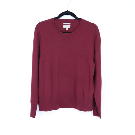 J. Crew 100% Cashmere Crewneck Sweater Burgundy Classic Fit Women's M