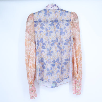 ZIMMERMAN Kaleidoscope Spliced Blouse Multi Floral Long Sleeve Women's 0