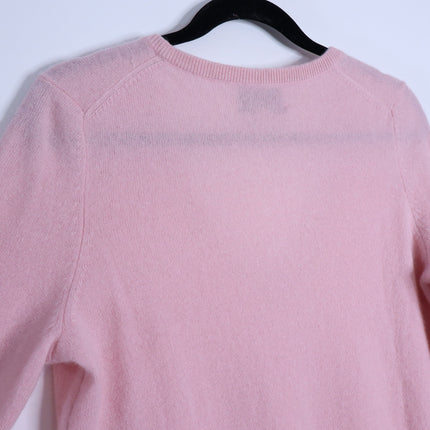 TUCKERNUCK Cashmere V Neck Sweater Soft Pink Long Sleeve Women's M
