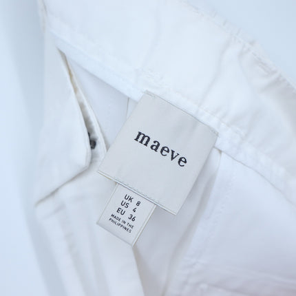 Maeve Gaucho Pants White Side Stripe NWT Cropped Wide Leg High Rise Women's 4
