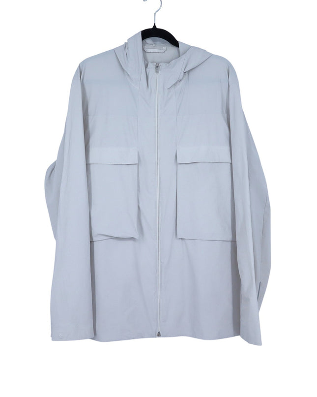 Lululemon Stretch Cargo Jacket Gull Grey Hooded Water Resistant Men's XL