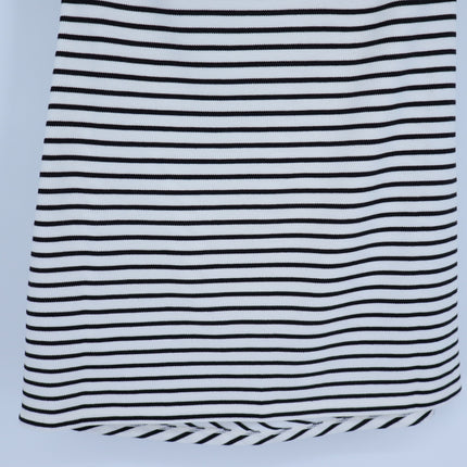 VERONICA BEARD Lanier Striped Polo Mini Dress Black and White NWT Women's M