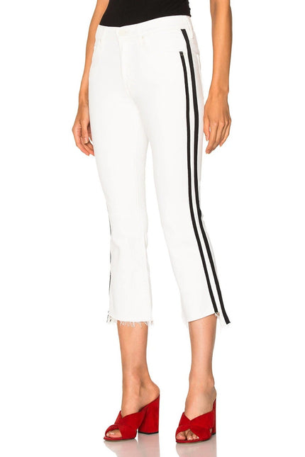 MOTHER The Insider Crop Step Fray Jeans Whipping The Racer White Women's 29