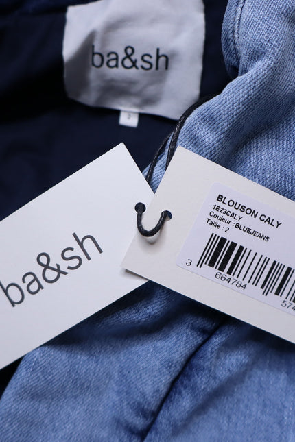 BA&SH NEW Blouson Caly Denim Puffer Lady Jacket Blue Jean Lagenlook Women's 2/M