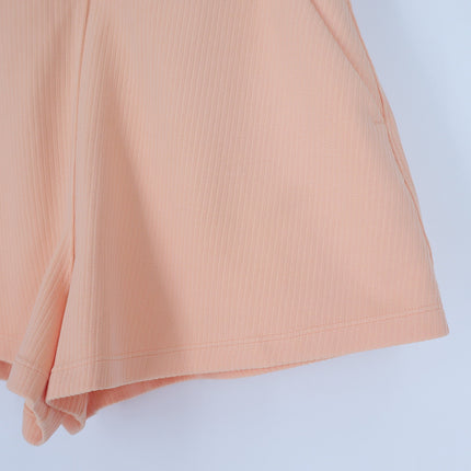 Lululemon Ribbed High Rise Short Peach Bellini 2" Softstreme Pull On Women's 6