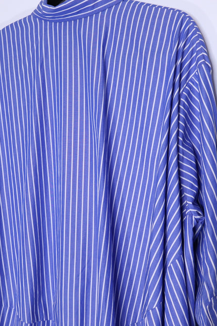 AZ FACTORY x Lutz Huelle Striped Shirtdress White Blue Oversized Women's 38/US 6