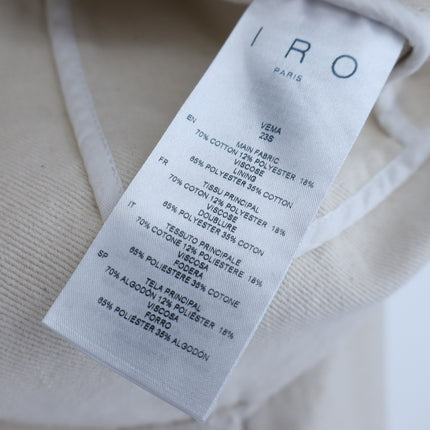 IRO Vema Denim Jacket NWT Ecru Silver Lurex Long Sleeve Women's 36/US 4