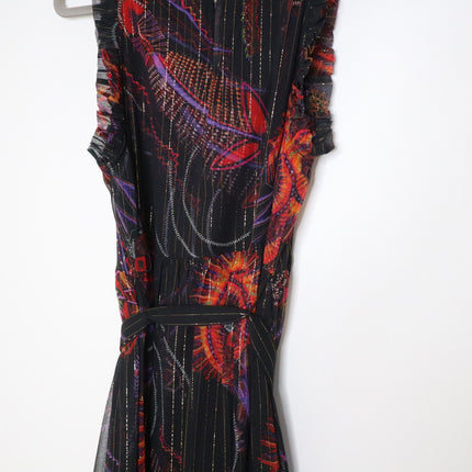 MARIE OLIVER Alice Maxi Dress High Neck Sleeveless Silk Lurex Black Women's S