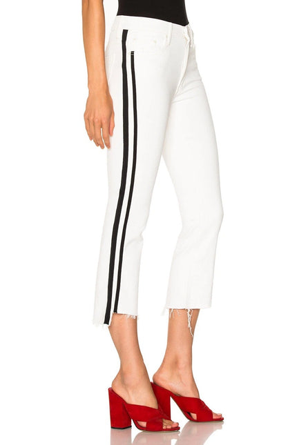 MOTHER The Insider Crop Step Fray Jeans Whipping The Racer White Women's 29