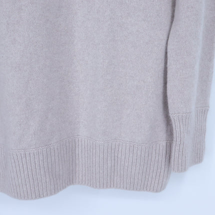 Vince Cashmere Double Slit Turtleneck Sweater Biscuit Beige Oversized Women's XS