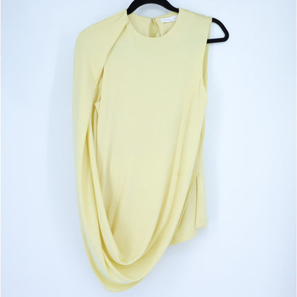 JONATHAN SIMKHAI Yellow Safiya Top Chamomile One Shoulder Draped Knit Women's S